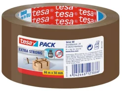 Rubans Adhésif-Tesa Adhésif de fermeture de cartons PVC pour de cartons de poids moyen à lourd. 66 m x 50 mm brun.