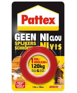 Colle-Pattex Adhésif de fixation 1,5 m x 19 mm