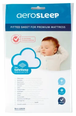 Linge De Lit-Aerosleep Drap Housse Premium 60x120cm blanc