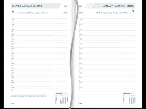 Agendas | Agendas Et Calendriers-Aurora Agenda daily noir 2018