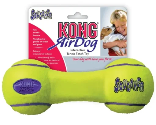Jouets-Kong Air squeaker dumbell jaune M