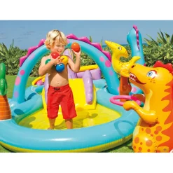 Piscines Et Accessoires | Piscines Et Accessoires-Intex Aire de jeu gonflable Dinoland 333x229x112 cm