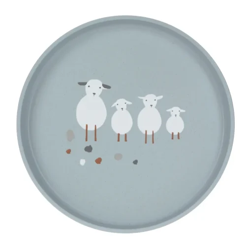 Ustensiles De Repas-Lu00e4ssig Assiette Enfant - Tiny Farmer Mouton Bleu