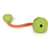 Jouets-Beeztees Balle caoutchouc avec corde vert 5 cm