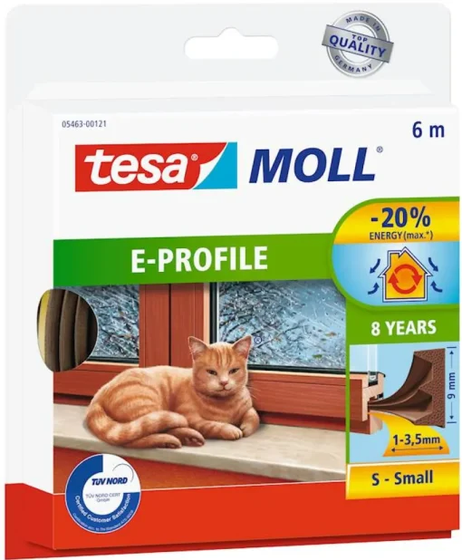 Rubans Adhésif-Tesa Bande d'étanchéité 9 mm x 6 m brun