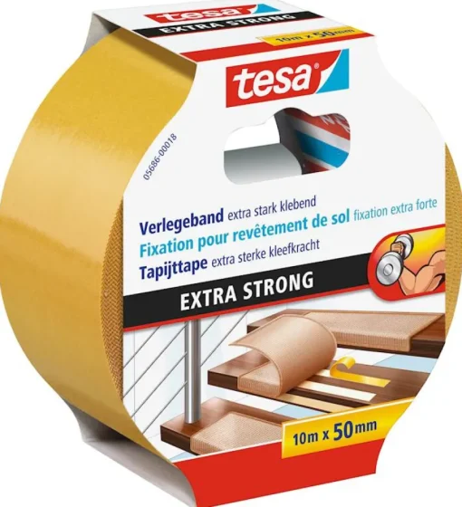Rubans Adhésif-Tesa Bande tapis extra fort 10 m x 50 mm