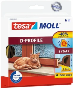 Rubans Adhésif-Tesa Bas de porte adhésif 9 mm x 6 m brun