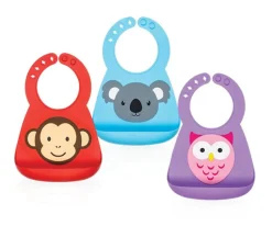 Bavettes Et Protection-Nuby Bavoir en silicone 3D décor animaux - 3m+