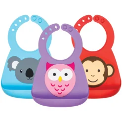 Bavettes Et Protection-Nuby Bavoir en silicone 3D décor animaux - 3m+