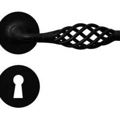 Ferrures De Porte-Linea Bertomani Bequille avec rosace et entree fer noir