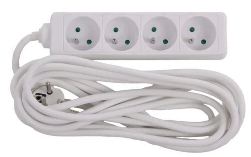 Rallonges Et Adaptateurs-Euro Tools Bloc multi-prises avec corde 5 m blanc 4 x 16 A