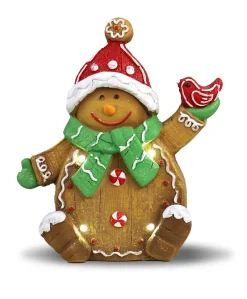 Statues, Figurines Et Maisons-DDD Toys Bonhomme de neige en pain d'épice avec lumière LED 35cm