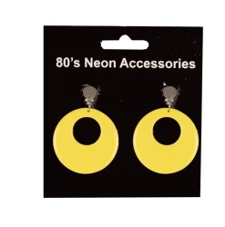 Accessoires-Partyline Boucles d'Oreilles Fluo Jaune