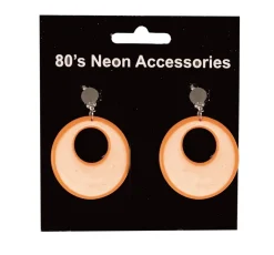 Accessoires-Partyline Boucles d'Oreilles Fluo Orange
