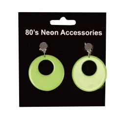 Accessoires-Partyline Boucles d'Oreilles Fluo Vert