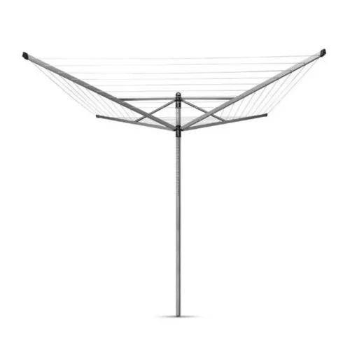 Séchoirs-parapluie-Brabantia Lift-O-Matic séchoir à linge avec ancrage au sol métallique - 50m - Gris métallique