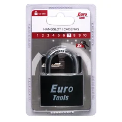 Serrures-Euro Tools Cadebas 50 mm noir + 2 clés