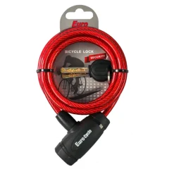 Accessoires Vélo-Euro Cycle Cadenas chaîne avec clé rouge 8 x 1800