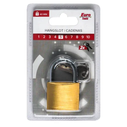 Serrures-Euro Tools Cadenas lation 40 mm + 2 clés