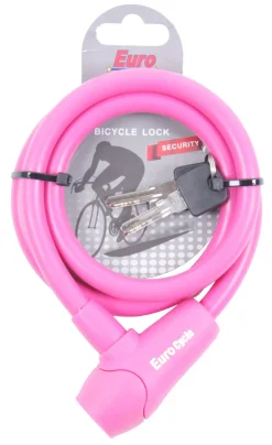 Accessoires Vélo-Euro Cycle Cadenas silicone clé rose 12 x 1000 mm