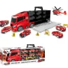 Véhicules-DDD Toys Camion coffret + véhicules rouge