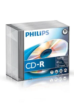 Bureautique-Philips CD-R 80 min / 700 MB slim case 10 pièces