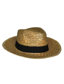 Chapeaux Et Perruques-Euro Shop Chapeau de cow-boy paille avec ceinture noire