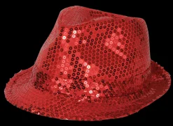Chapeaux Et Perruques | Accessoires De Fête-Partyline Chapeau funk sequin rouge