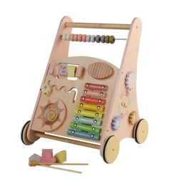 Trotteurs | Trotteurs-DDD Toys Chariot de marche en bois rose pastel