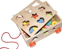 Jouets En Bois | Jouets En Bois-DDD Toys Chariot de tri avec blocs