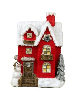 Statues, Figurines Et Maisons-DDD Chateau rouge neige 48 cm LED