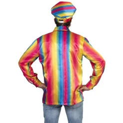Déguisements Adultes-Euro Shop Chemise disco arc-en-ciel homme - Taille 52/54