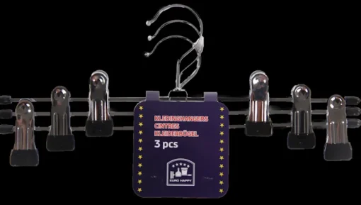 Porte Manteau-DDD Cintres chrome pour jupes 3 pièces