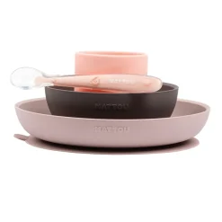 Ustensiles De Repas-Nattou Coffret de repas 4pcs Rose/Aubergine