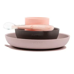 Ustensiles De Repas-Nattou Coffret de repas 4pcs Rose/Aubergine