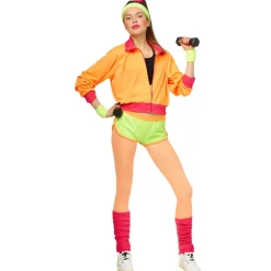 Déguisements Adultes-Partyline Combinaison Femme Fluo - Orange/jaune - Taille 38