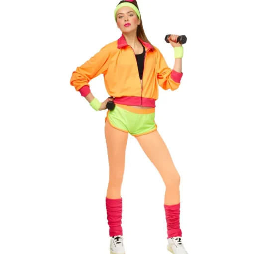 Déguisements Adultes-Partyline Combinaison Femme Fluo - Orange/jaune - Taille 38