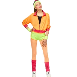 Déguisements Adultes-Partyline Combinaison Femme Fluo - Orange/jaune - Taille 38