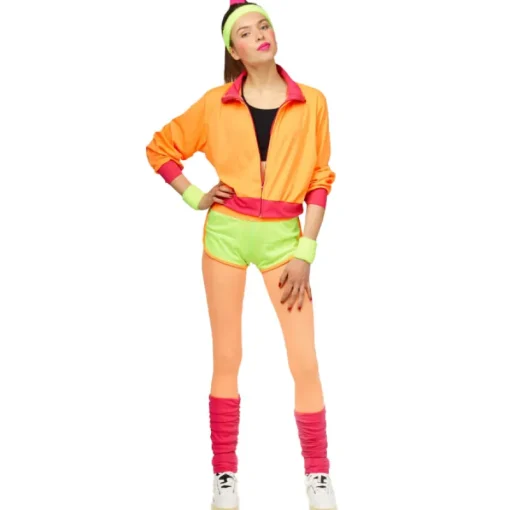 Déguisements Adultes-Partyline Combinaison Femme Fluo - Orange/jaune - Taille 38
