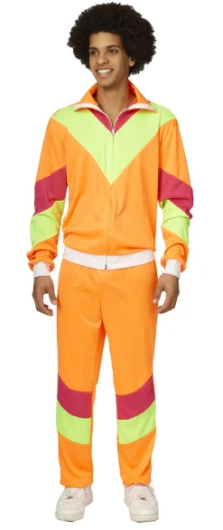 Déguisements Adultes-Partyline Combinaison Homme Fluo - Orange/jaune - Taille 54