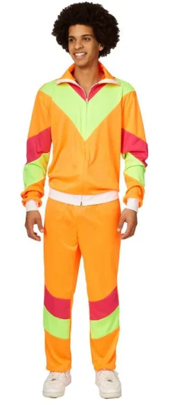 Déguisements Adultes-Partyline Combinaison Homme Fluo - Orange/jaune - Taille 48