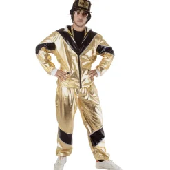 Déguisements Adultes-Euro Shop Combinaison Simon Sportif Homme - Or/Noir - Taille 52/54