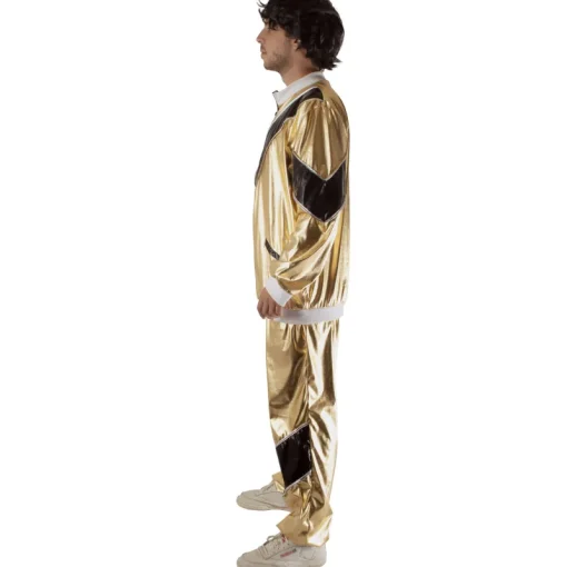 Déguisements Adultes-Euro Shop Combinaison Simon Sportif Homme - Or/Noir - Taille 52/54