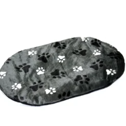 Dormir Confortablement-Duvo + Coussin ovale gris pattes 64 x 41 x 5 cm