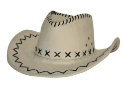 Chapeaux Et Perruques-Partyline Cow-boy en daim - Blanc