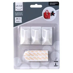 Accessoires-DDD Crochet amovibles 3 pieces carre blanc