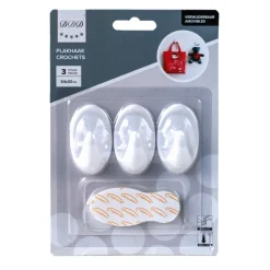 Accessoires-DDD crochets amovibles 3 pieces oval blanc