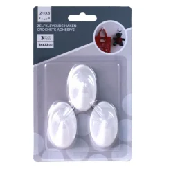 Accessoires-DDD crochets permanent adhésif 3 pieces oval blanc