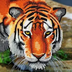 Artisanat-Merkloos Crystal cart tigre 18x18cm