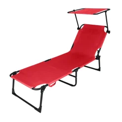 Bains De Soleil | Meubles De Jardin-DDD Cuba chaise longue rouge 187x56x30 cm
